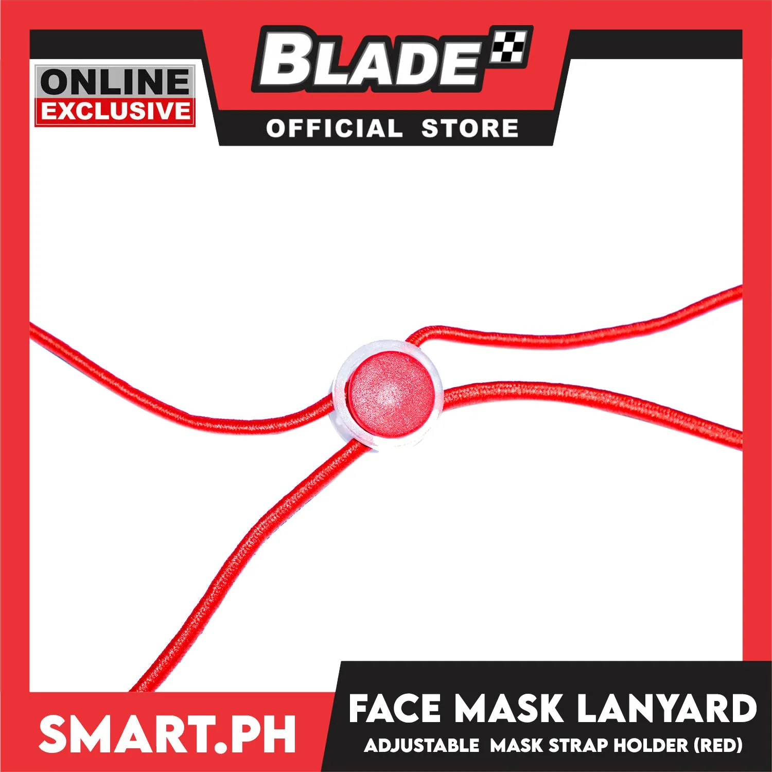 Face Mask Lanyard With Clip, Adjustable Strap Holder FMH1 (Red)