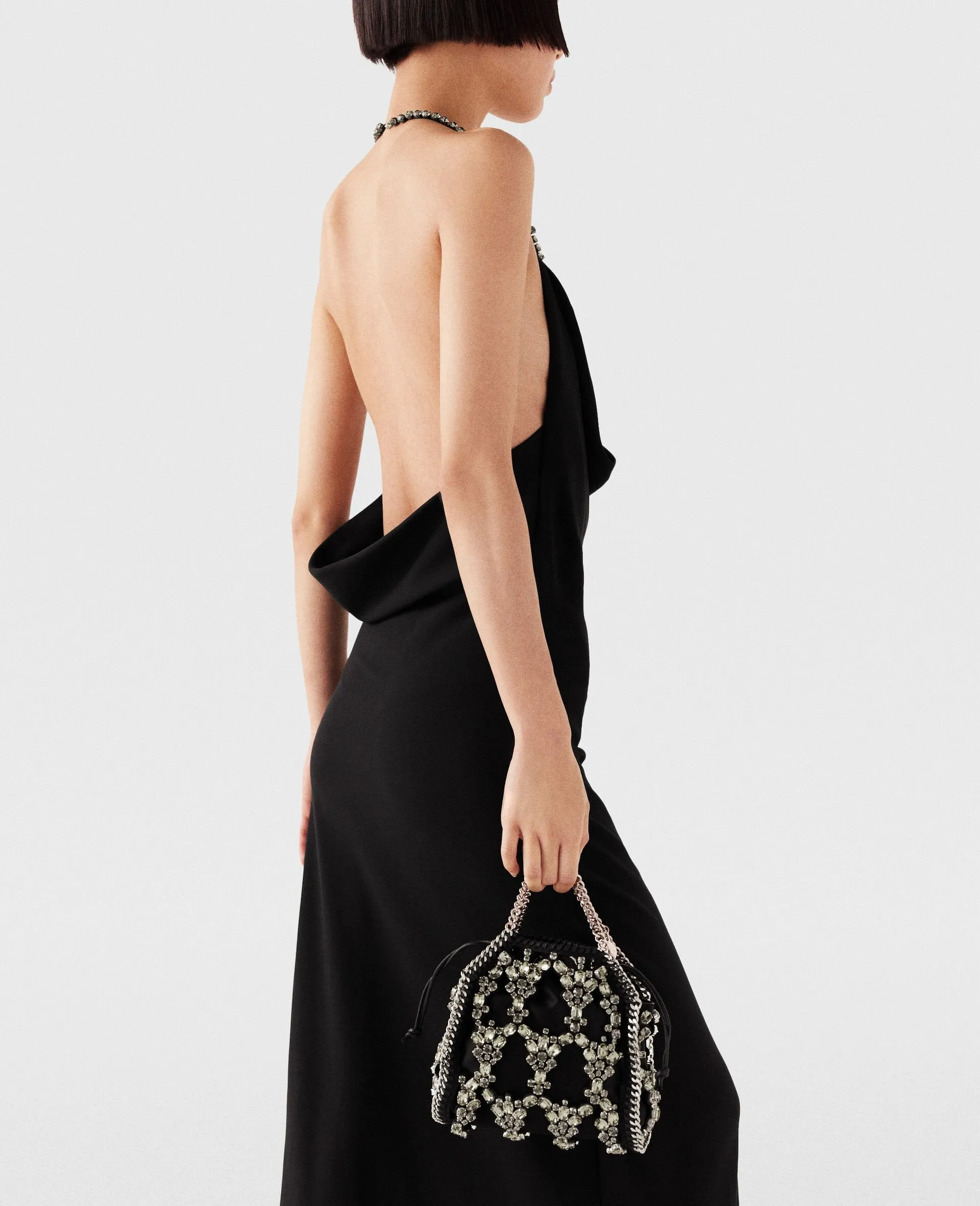 Falabella Tiny Crystal Cage Tote Bag