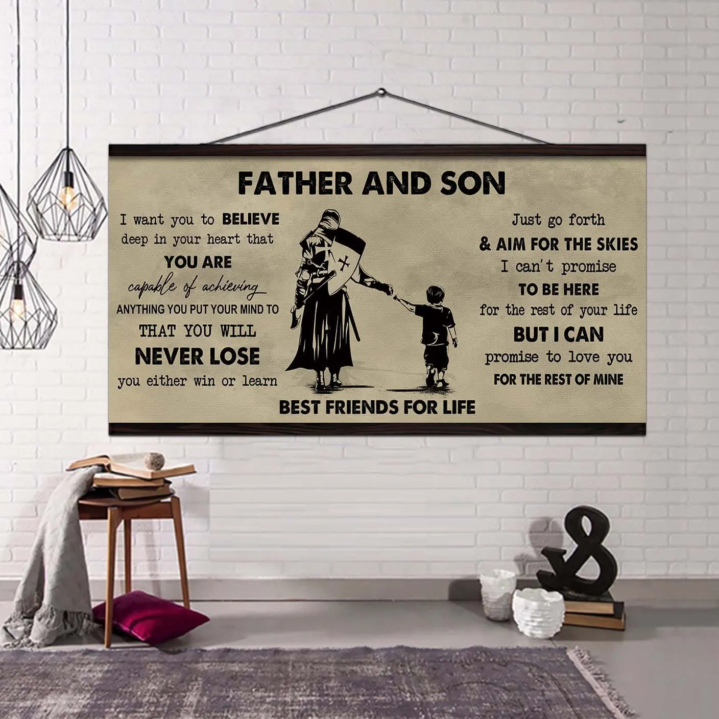Father And Son Best Friend For Life - You Will Never Lose Poster Canvas Gift For Son From Father
