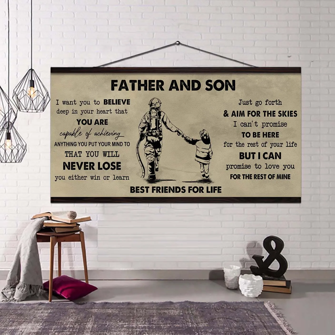 Father And Son Best Friend For Life - You Will Never Lose Poster Canvas Gift For Son From Father