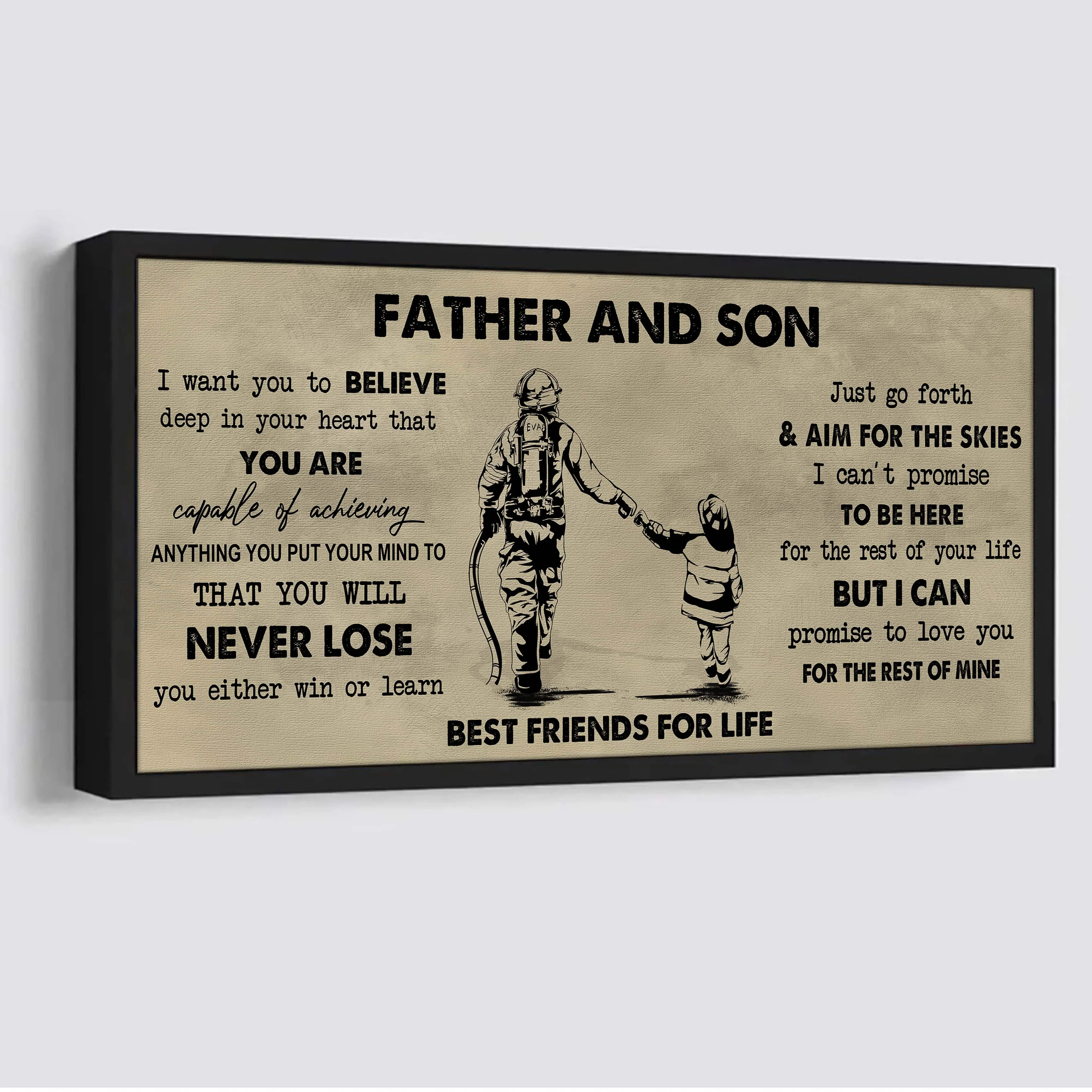 Father And Son Best Friend For Life - You Will Never Lose Poster Canvas Gift For Son From Father