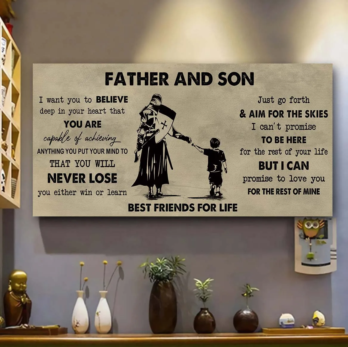 Father And Son Best Friend For Life - You Will Never Lose Poster Canvas Gift For Son From Father