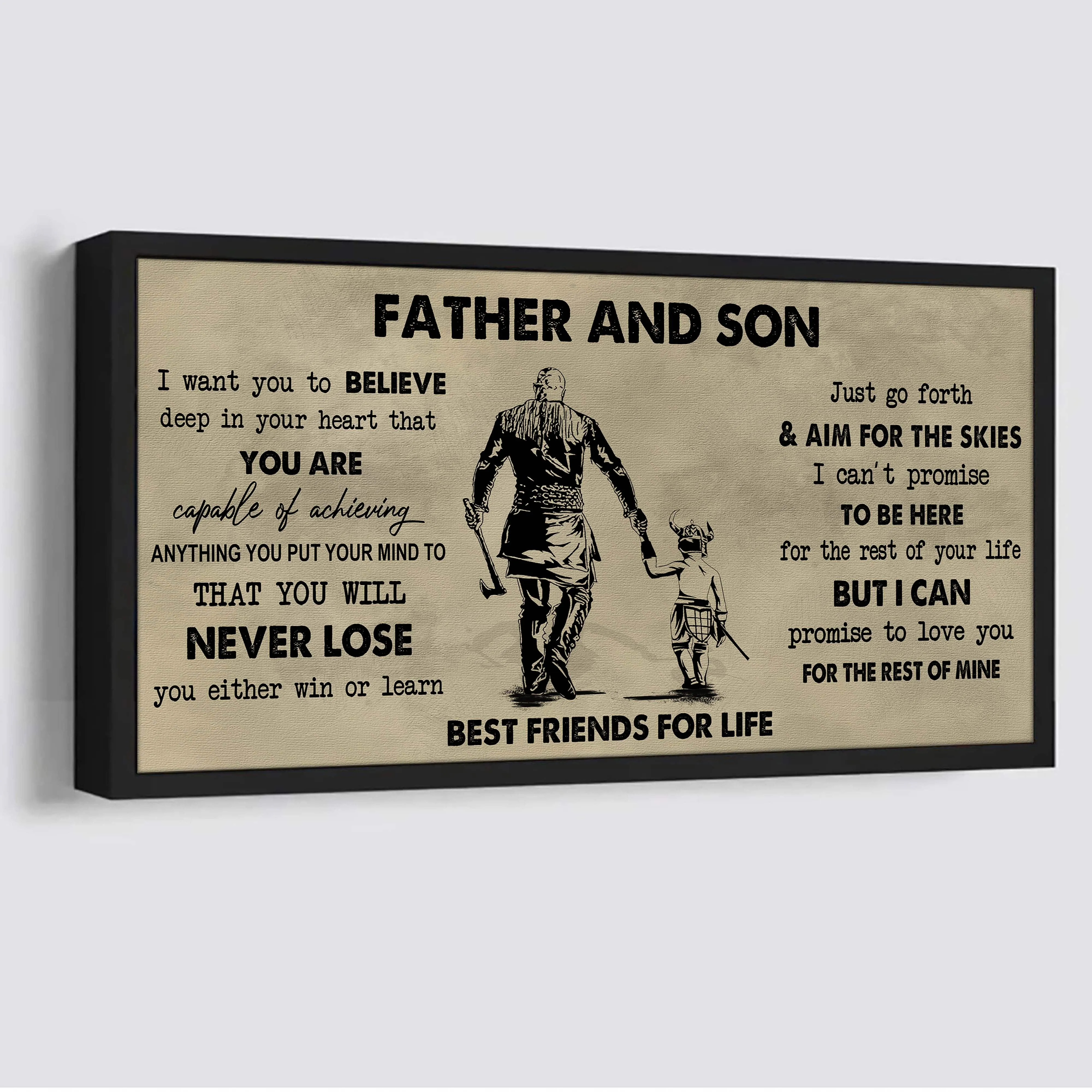 Father And Son Best Friend For Life - You Will Never Lose Poster Canvas Gift For Son From Father