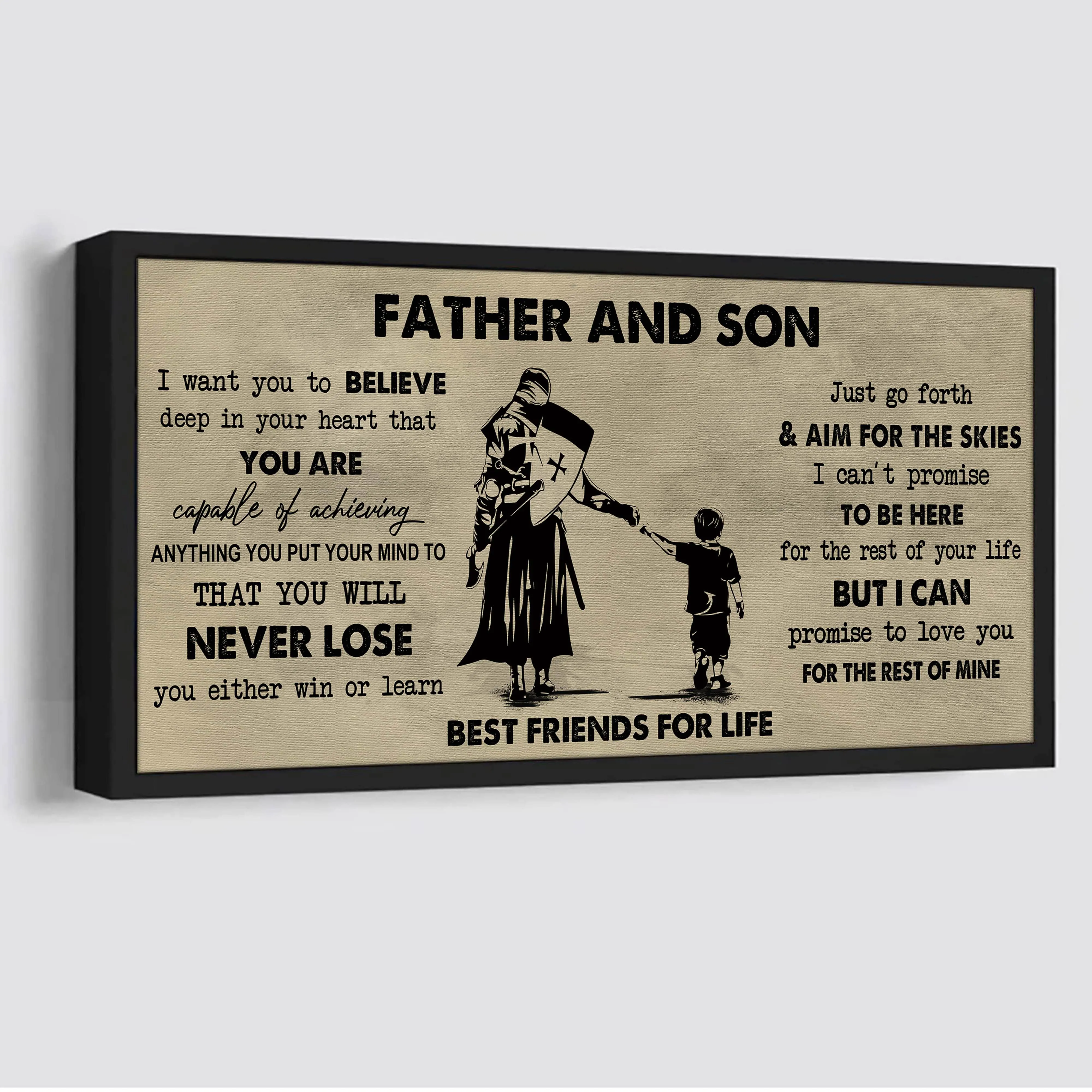 Father And Son Best Friend For Life - You Will Never Lose Poster Canvas Gift For Son From Father