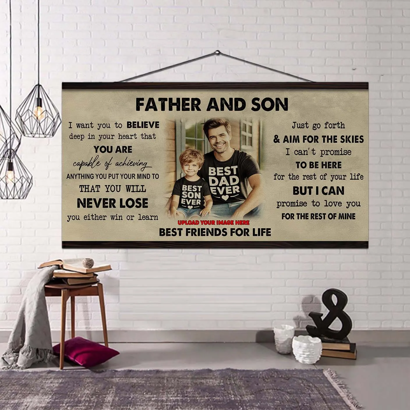 Father And Son Best Friend For Life - You Will Never Lose Poster Canvas Gift For Son From Father