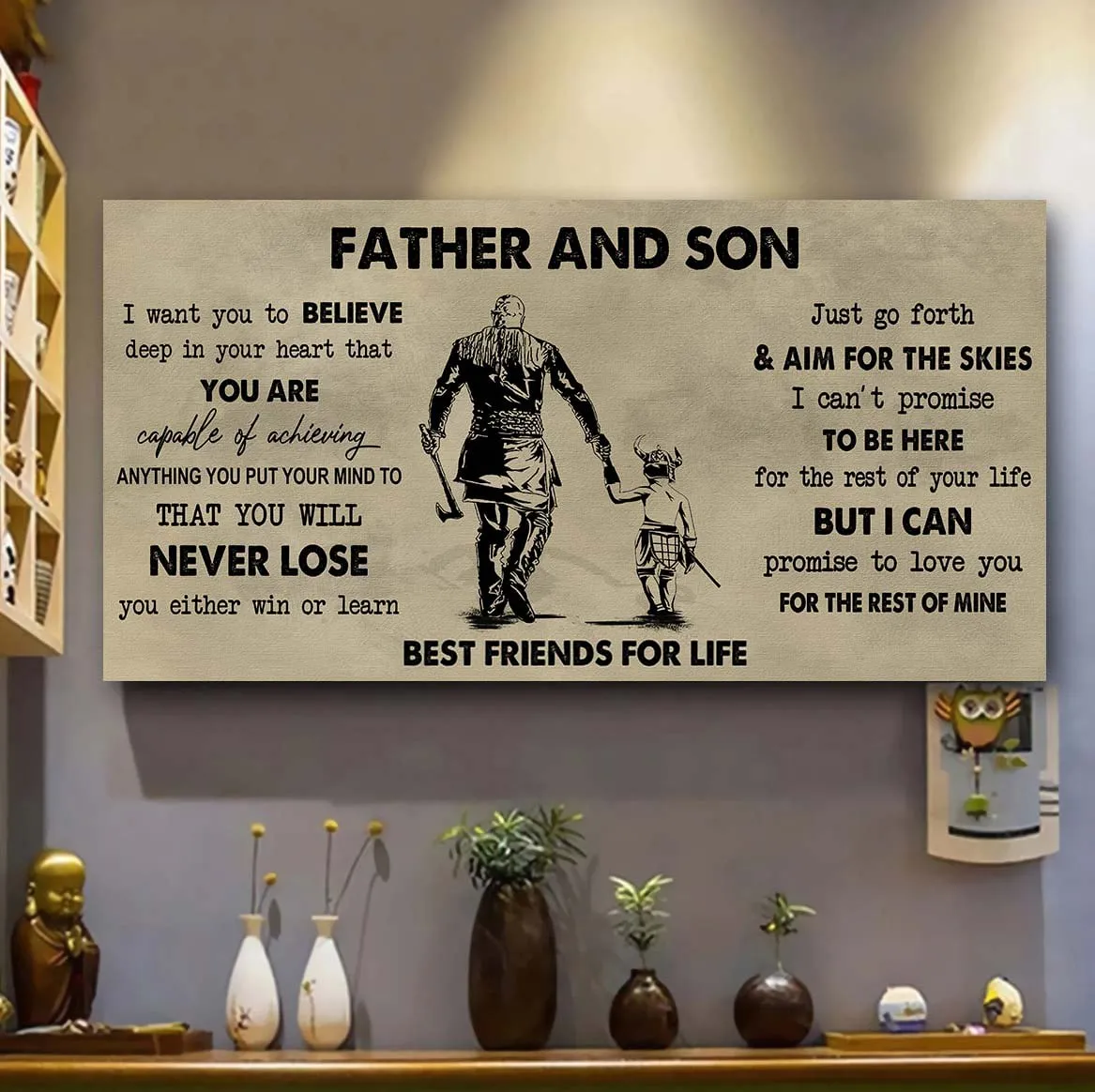 Father And Son Best Friend For Life - You Will Never Lose Poster Canvas Gift For Son From Father