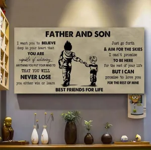 Father And Son Best Friend For Life - You Will Never Lose Poster Canvas Gift For Son From Father