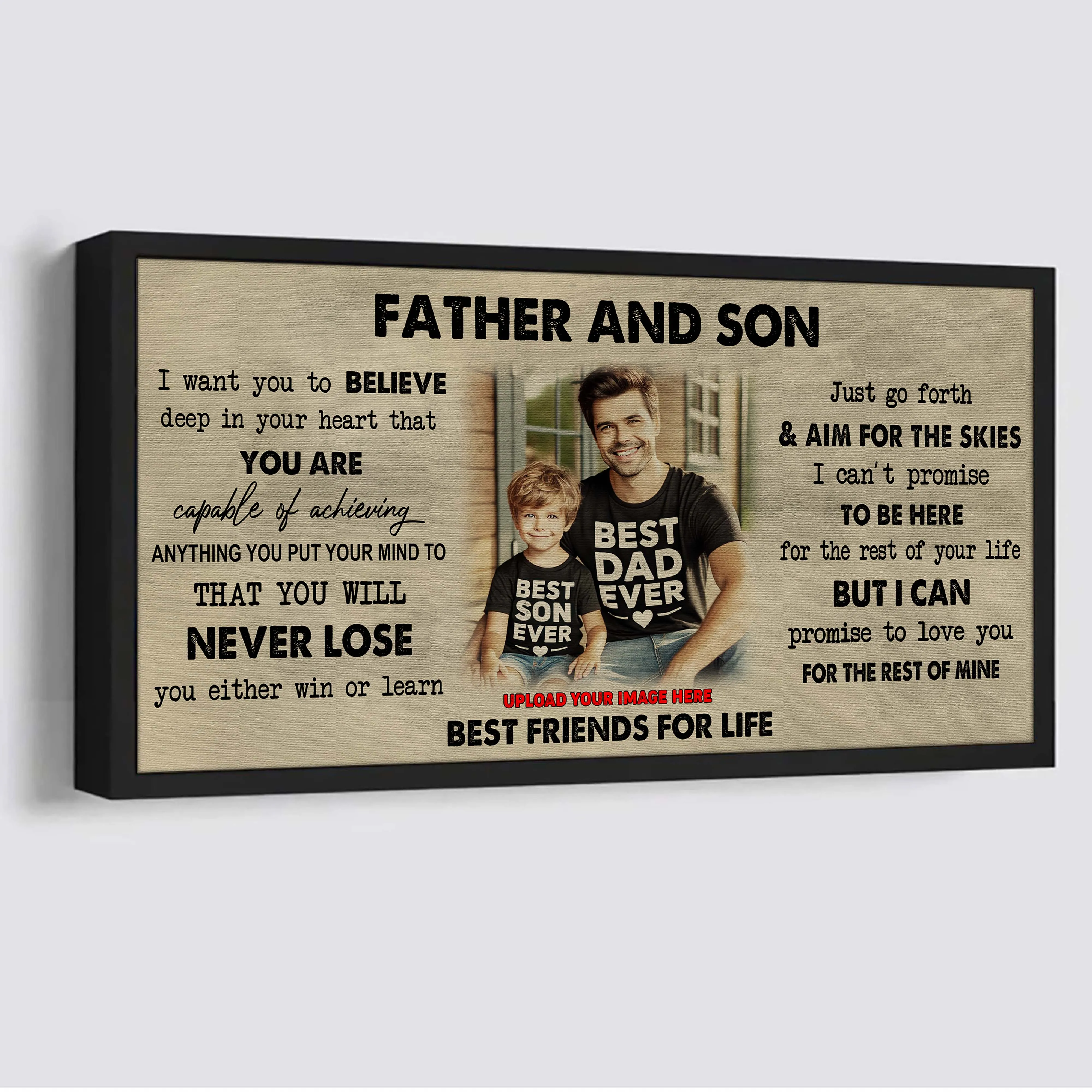 Father And Son Best Friend For Life - You Will Never Lose Poster Canvas Gift For Son From Father