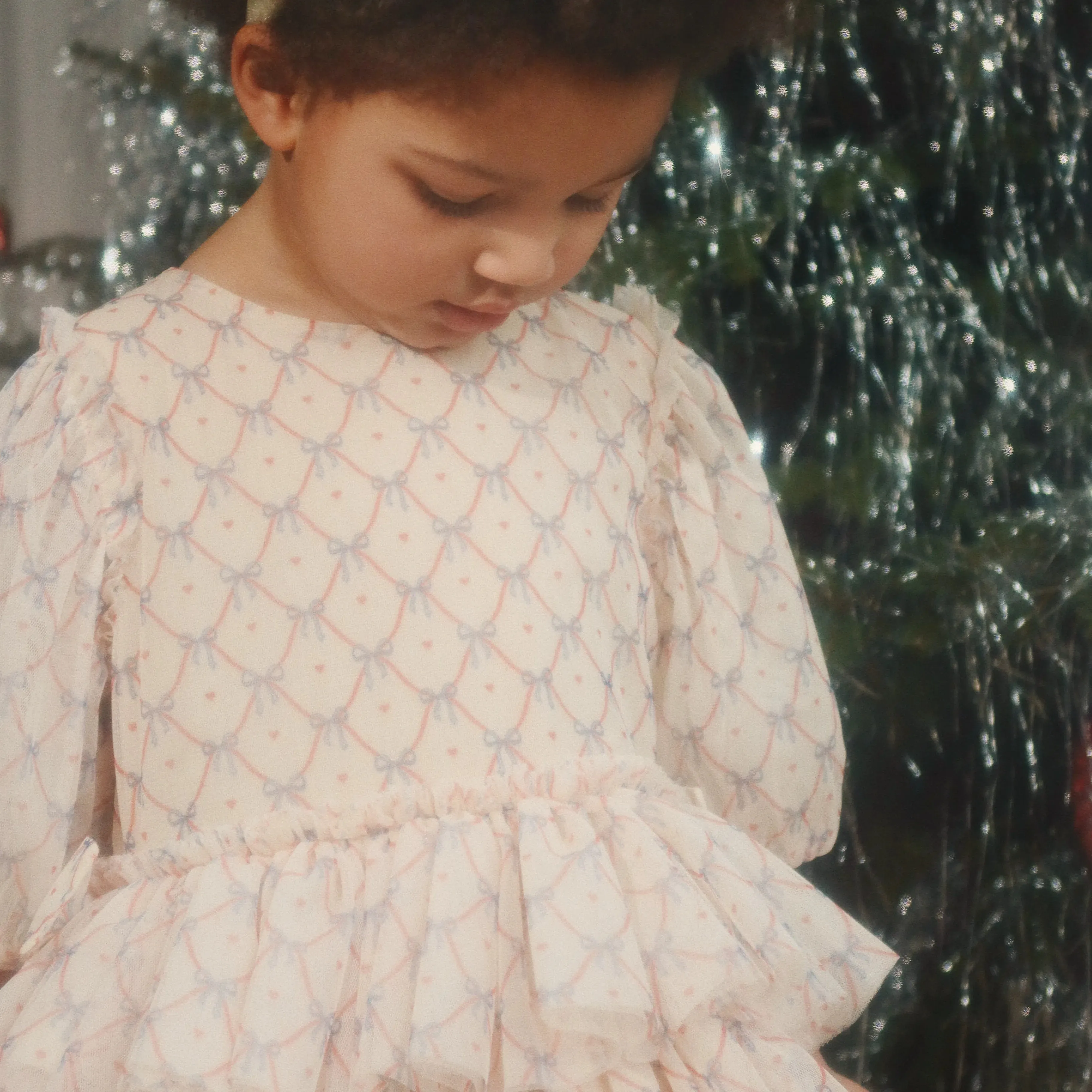 Fay Print Tulle Party Dress (Check Bowie)