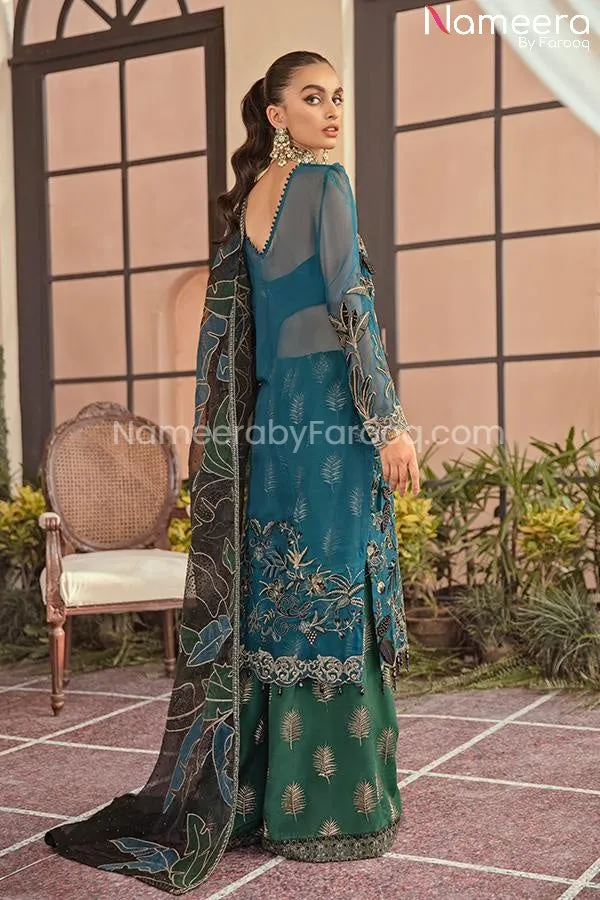 Formal Wear Pakistani In Turquoise Color 2021 #PF188