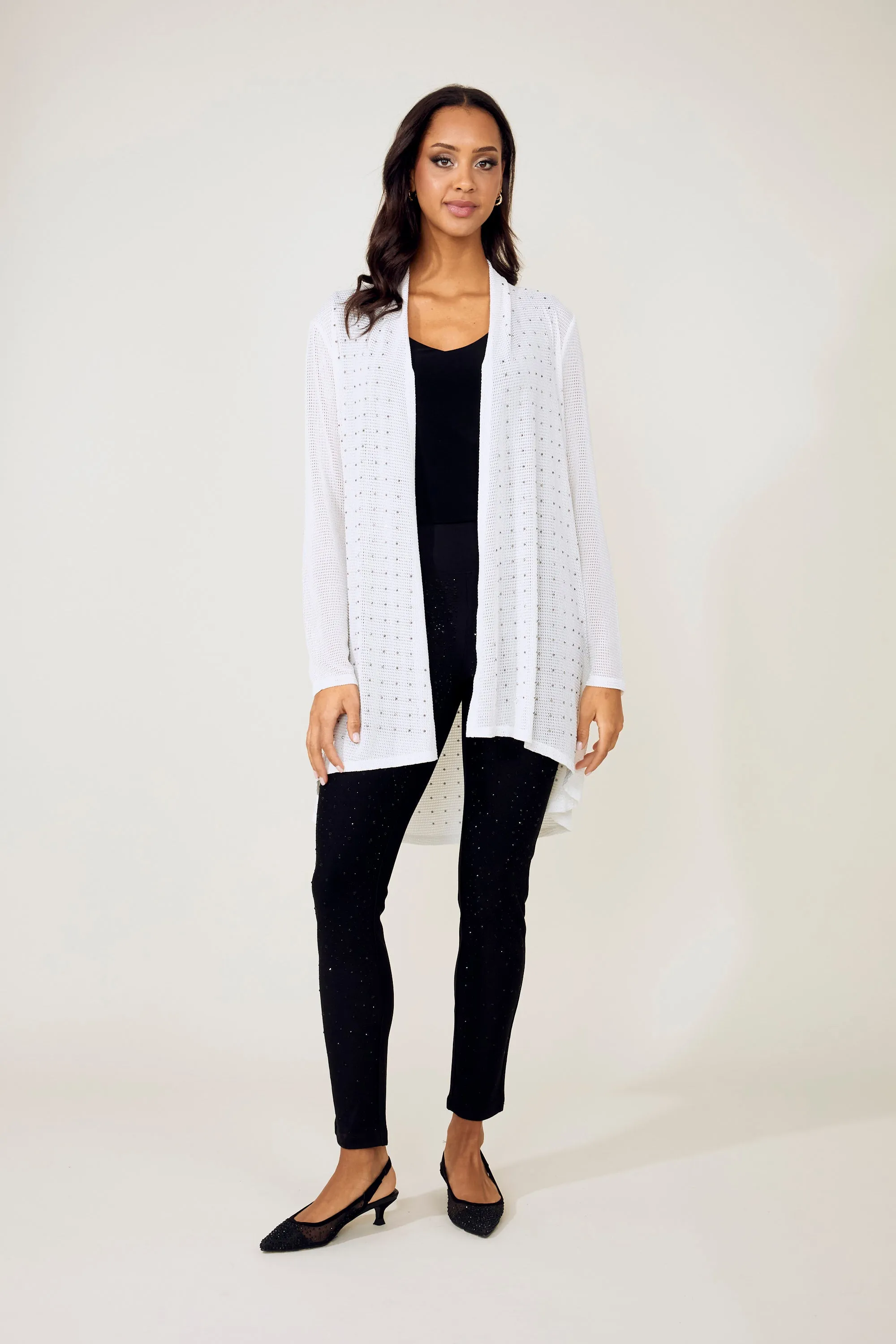 Frank Lyman- Women's Chic Hip-length Shawl Cardigan