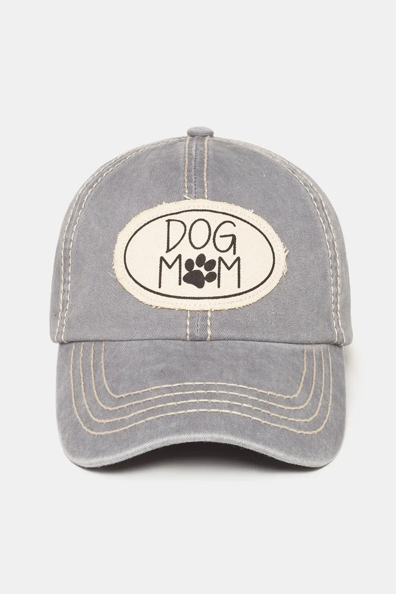 FWCAP659 - Dog Mom Canvas Patch Baseball Cap