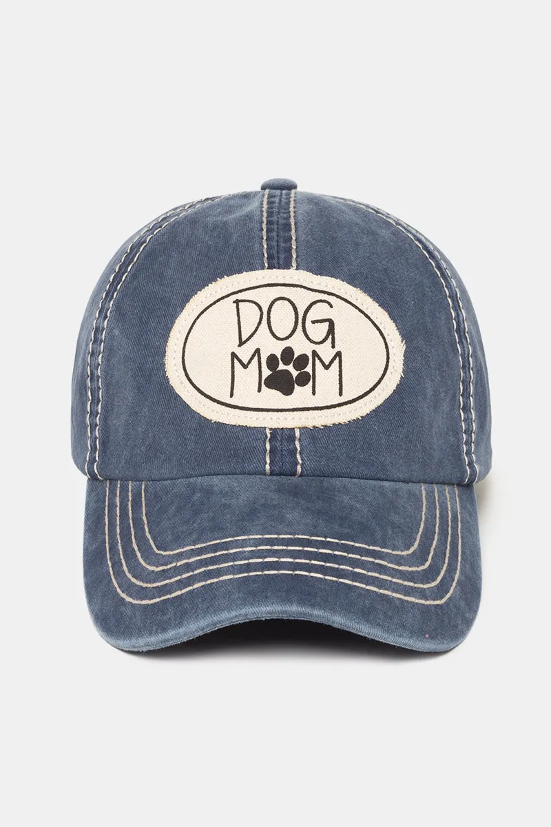 FWCAP659 - Dog Mom Canvas Patch Baseball Cap