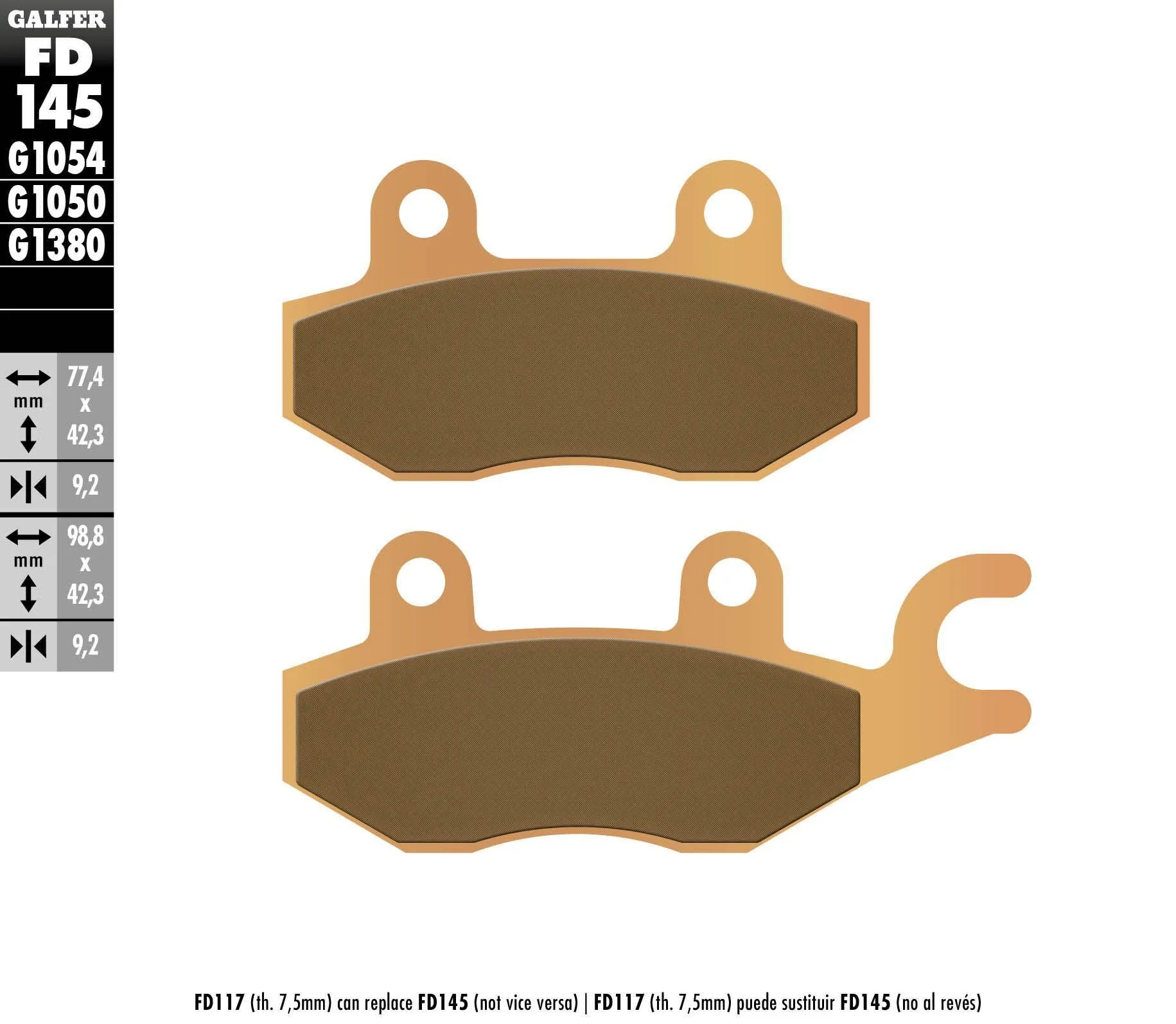 GALFER FD145G1380 HH Sintered Brake Pads