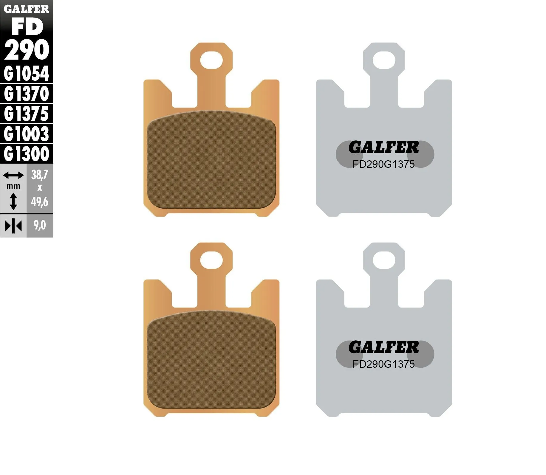 GALFER FD290G1375 HH Sintered Brake Pads
