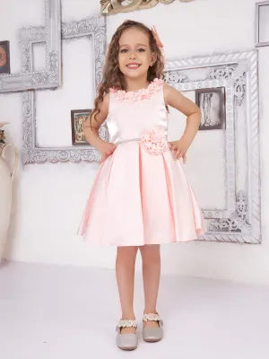 Gentle Petal Peach Frock for Girls