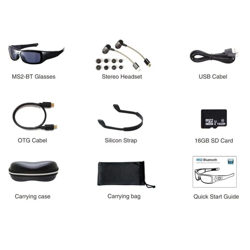 Gizmo HD Glasses with Bluetooth Sunglasses Polarized Lens Cam