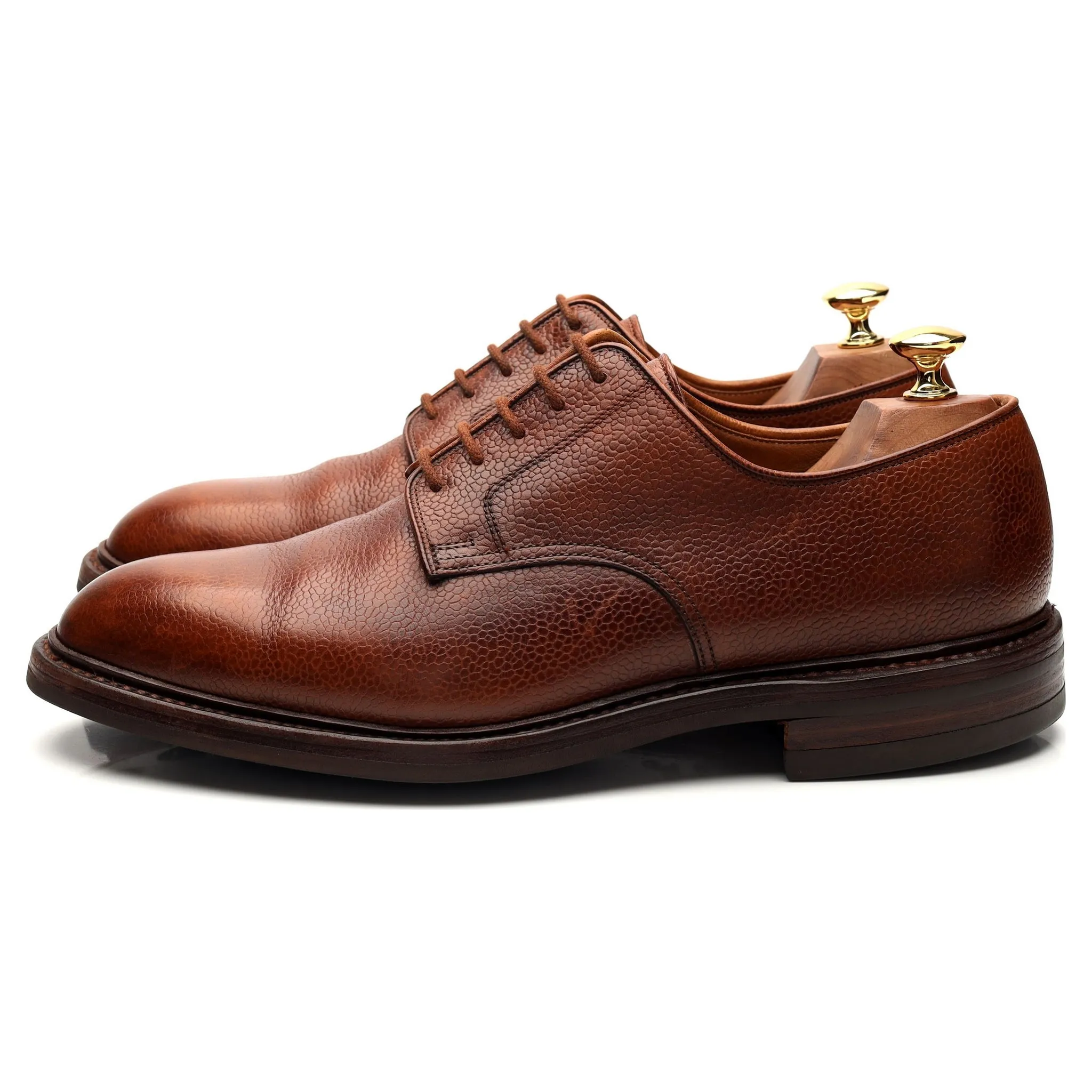'Grasmere' Tan Brown Grain Leather Derby UK 9.5 E