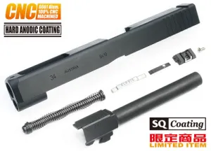 Guarder G34 6061 Aluminum CNC Slide & Steel Barrel Kit for TM G17 (Standard Ver. Black)