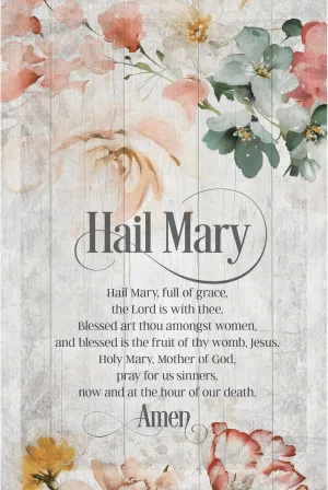 Hail Mary Wood Frame Wall Plaque 6"x9"