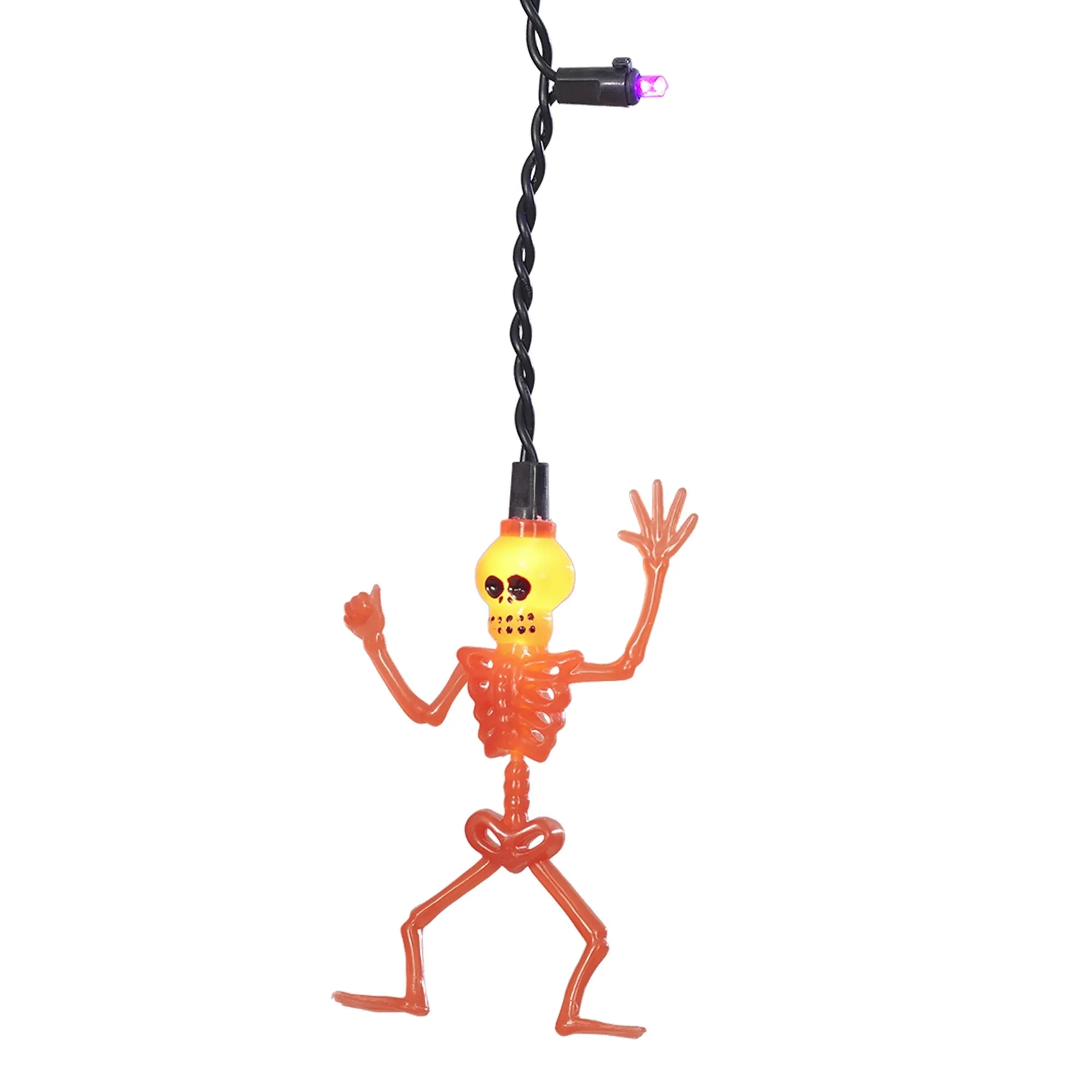 Halloween 30-Count Indoor/Outdoor Multicolor Skeleton LED Icicle Lights