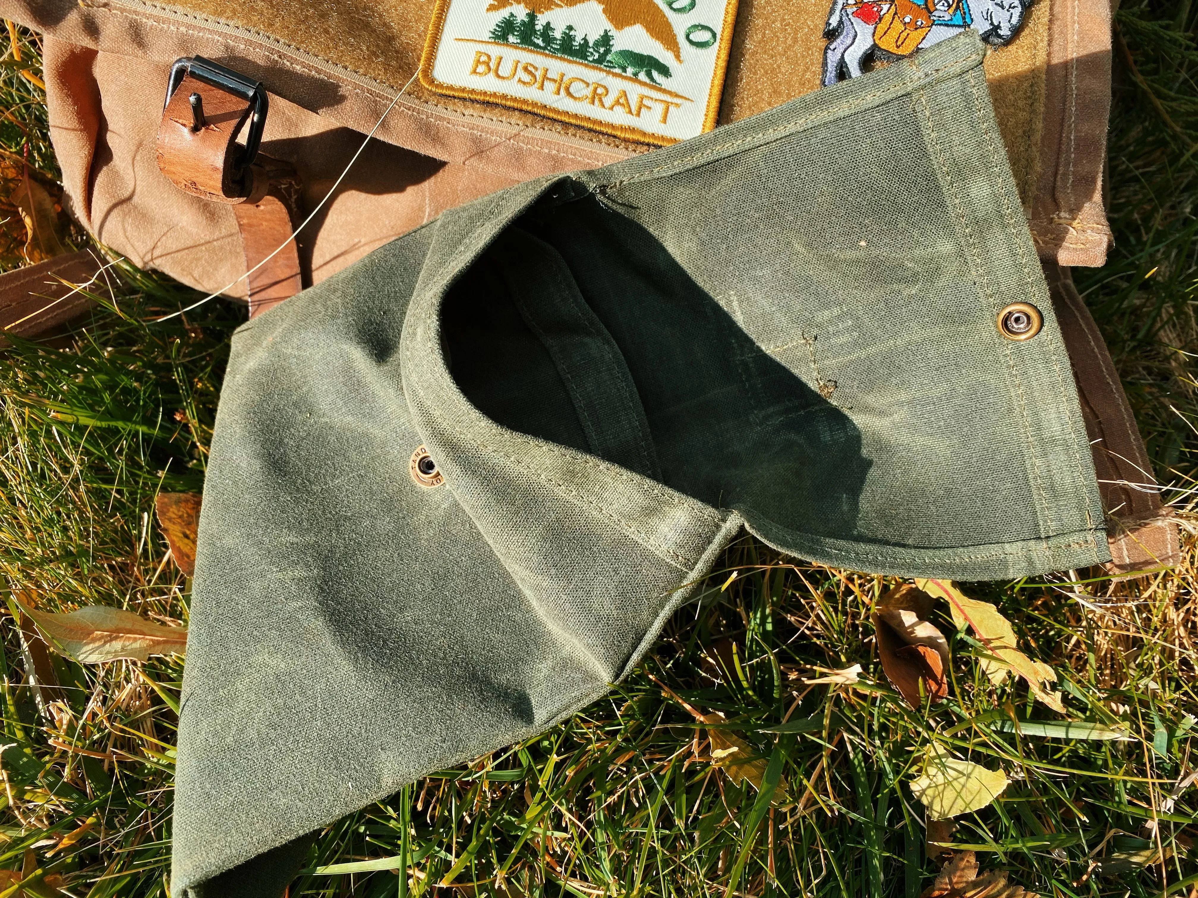 Handmade Waxed Canvas Bushcraft Folding Stove Pouch Storage