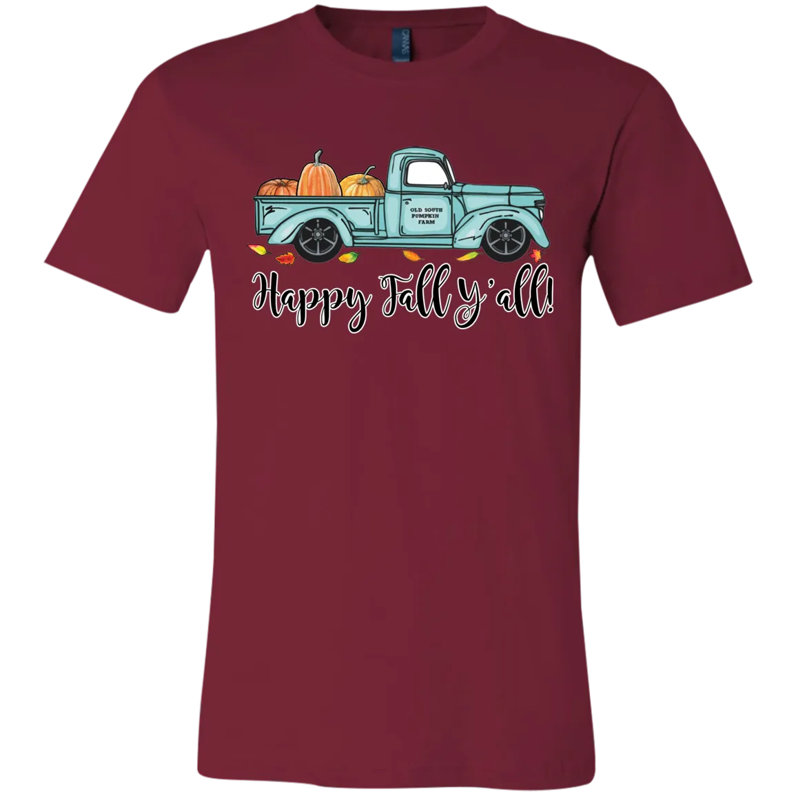 Happy Fall Y’all Pumpkin Farm T-Shirt – Cozy Autumn Truck Design on Bella Canvas