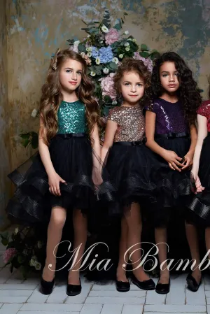 Hi-Low Sequin Embellished Quinceanera Dress