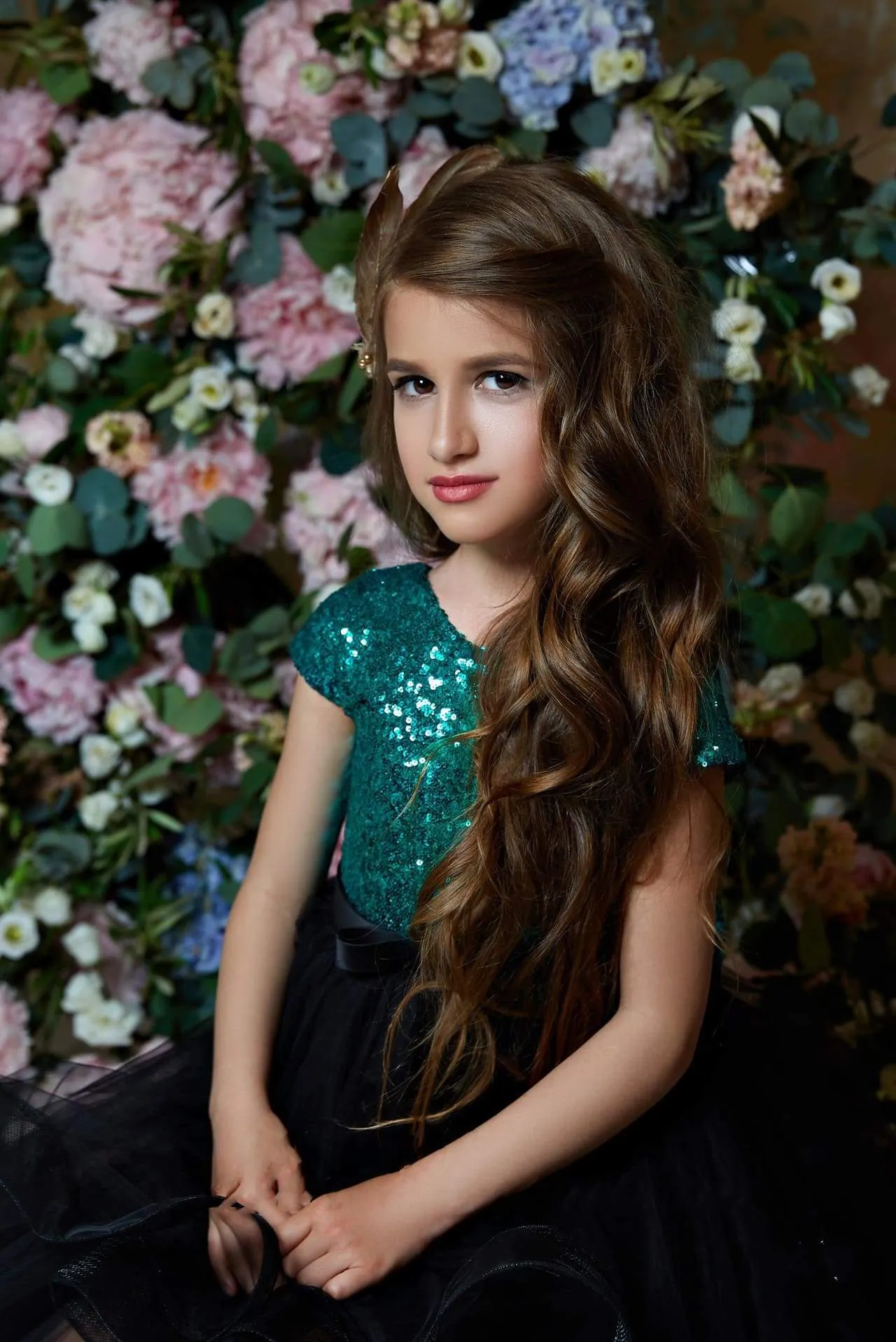 Hi-Low Sequin Embellished Quinceanera Dress