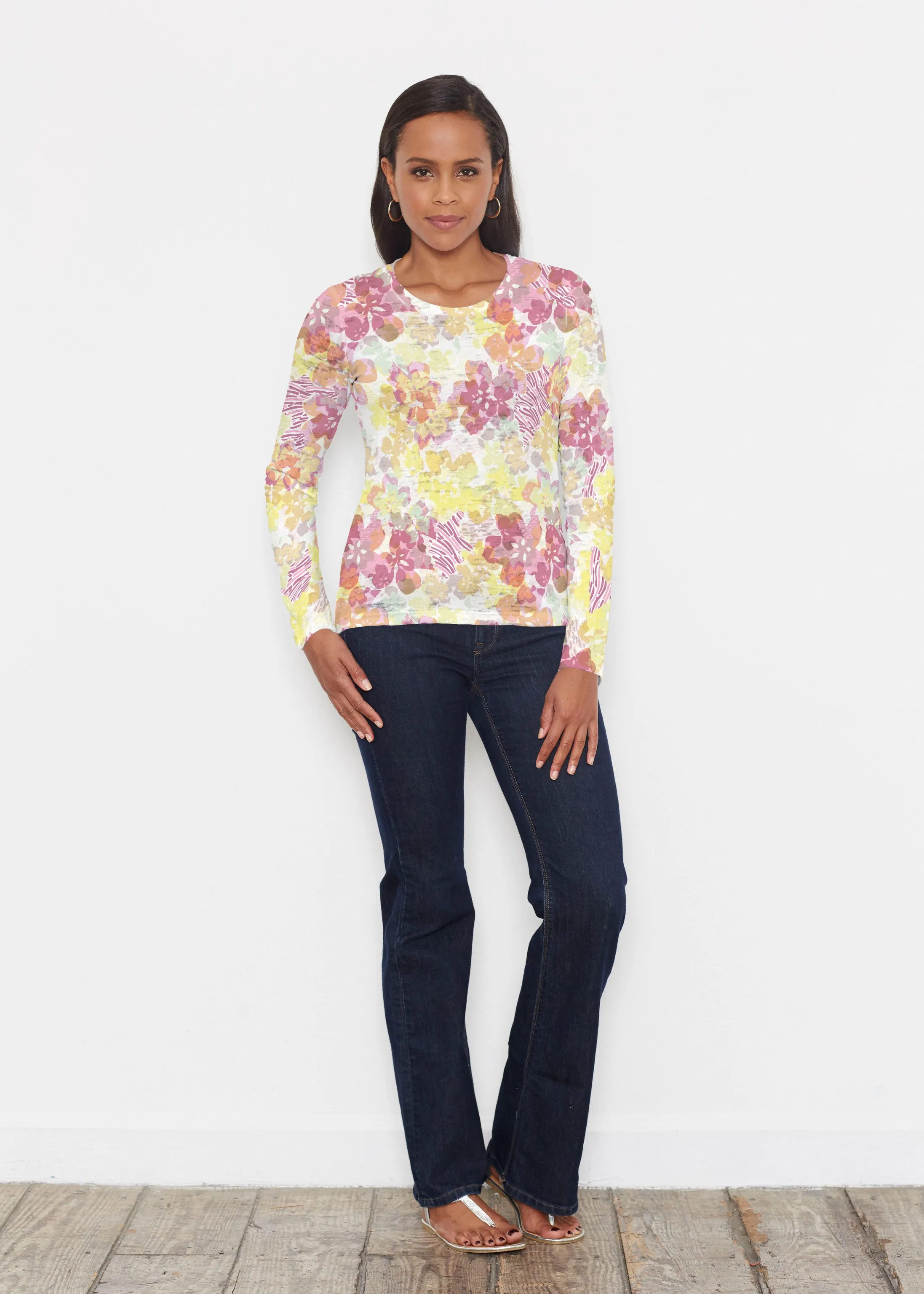 Hollyhocks (8070) ~ Signature Long Sleeve Crew Shirt