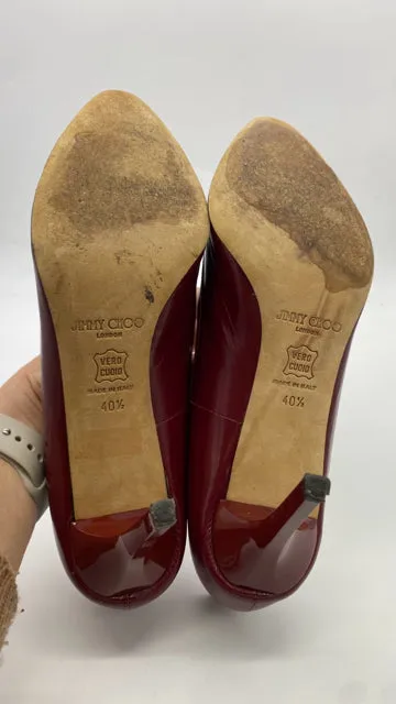 JIMMY CHOO 40.5 burgandy SHOES