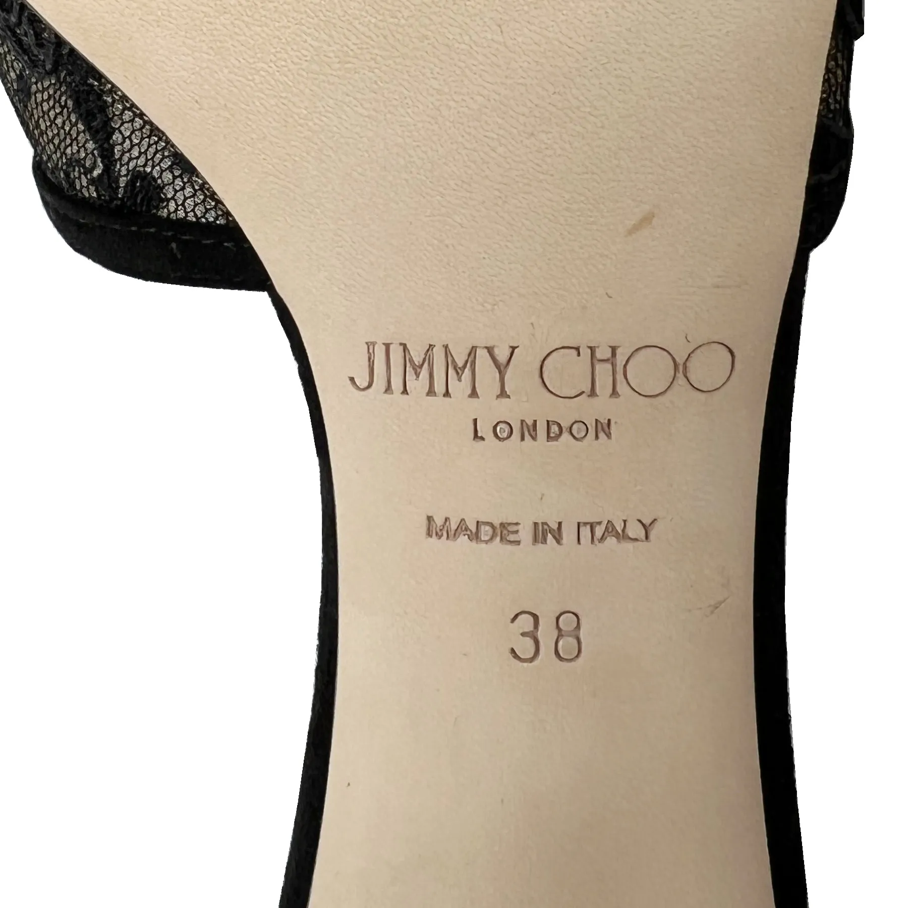 Jimmy Choo Sacora 85 Black Suede and Lace Peep Toe Sandals Size EU 38