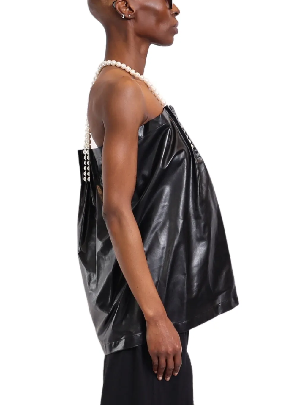JUNYA WATANABE | Faux Leather Top With Pearl Straps