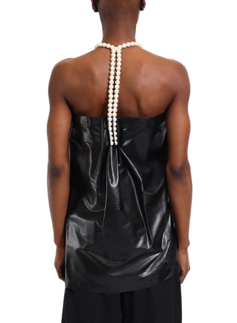 JUNYA WATANABE | Faux Leather Top With Pearl Straps