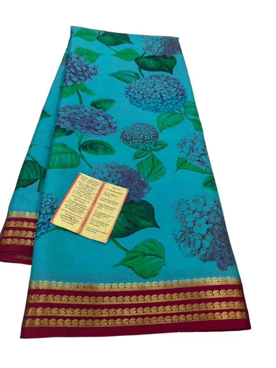 Kalamkari Floral Printed Mysoore Silk Saree