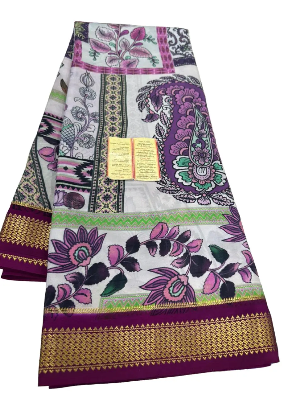 Kalamkari Floral Printed Mysoore Silk Saree
