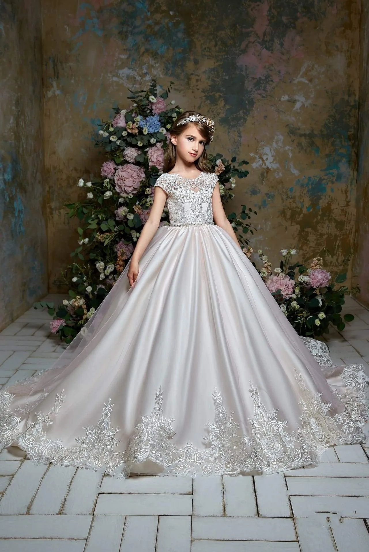 Kamea Junior Bridesmaid Dress with Beaded Top