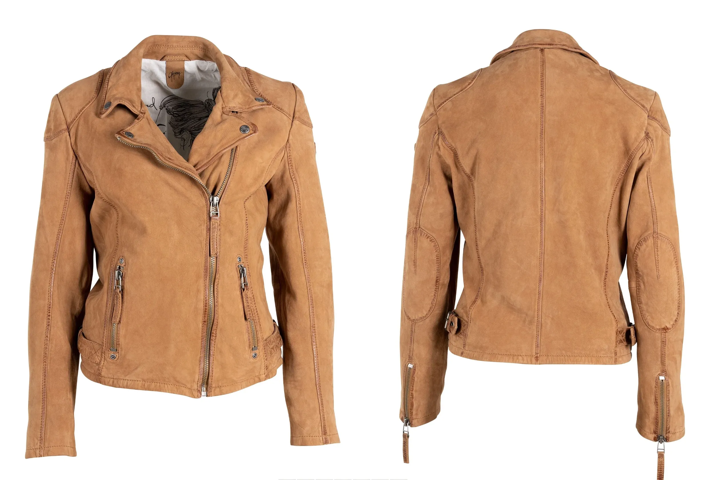 KARYN 2 RF LEATHER JACKET IN COGNAC