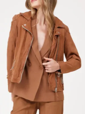 KARYN 2 RF LEATHER JACKET IN COGNAC