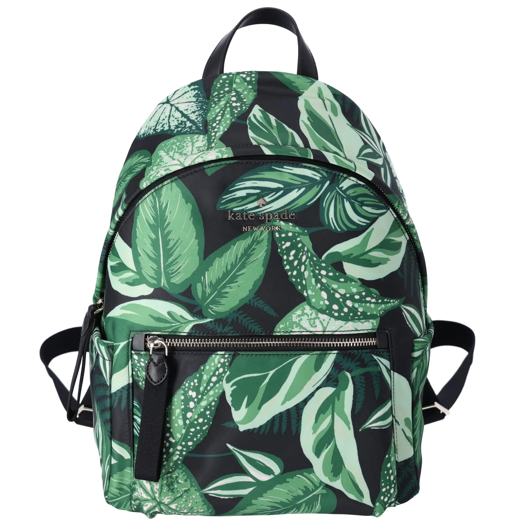Kate Spade Chelsea Green Fern Foliage Leaves Print Nylon Backpack KH414