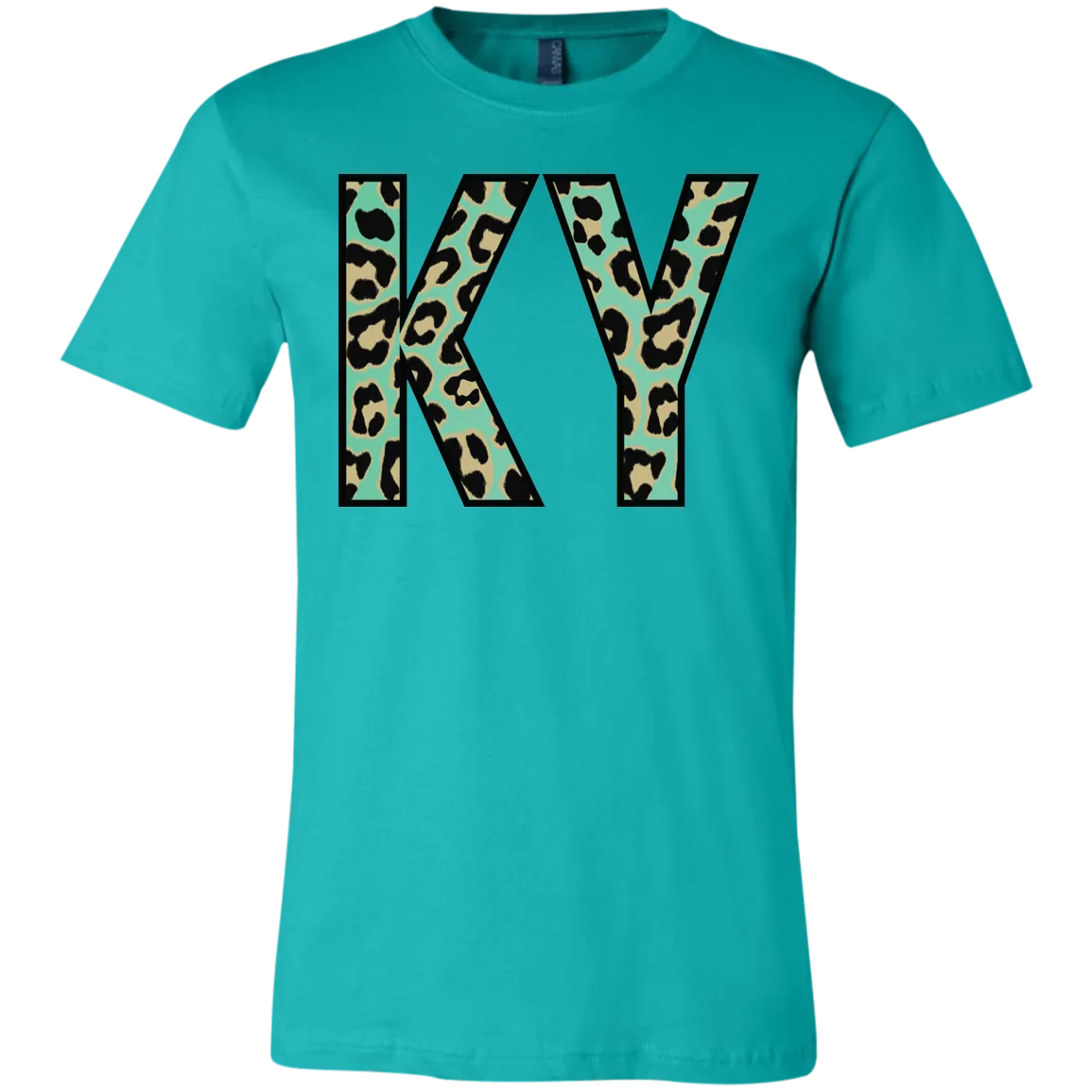 Kentucky Teal Leopard Bella Canvas Tee – Stylish State Pride