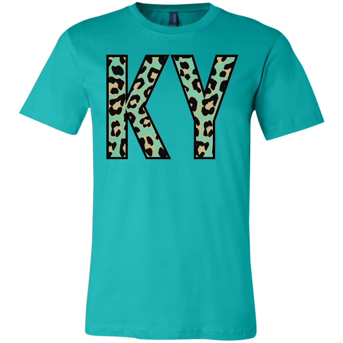 Kentucky Teal Leopard Bella Canvas Tee – Stylish State Pride