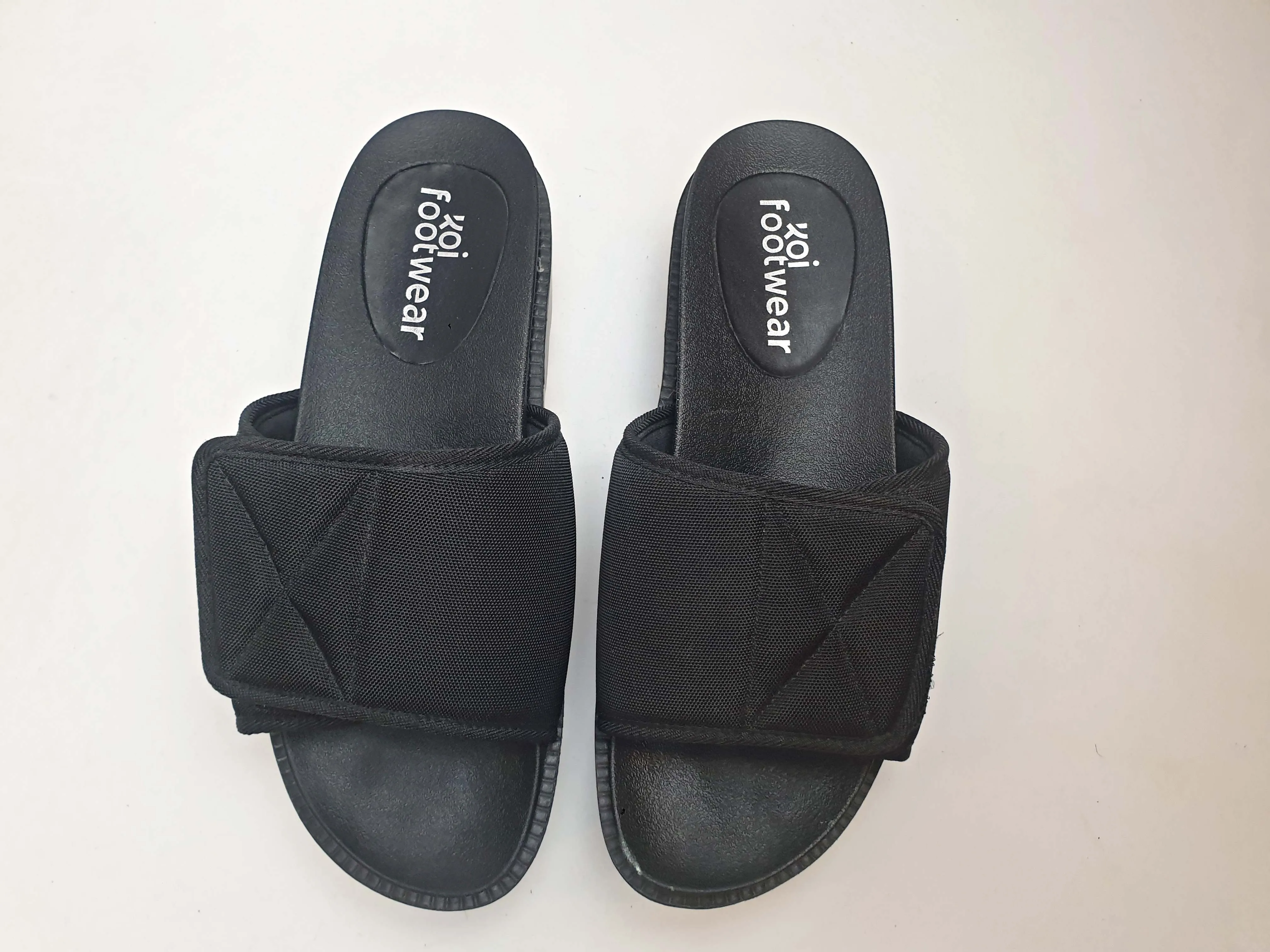 Koi Footwear black vegan friendly slide on sandals size 39