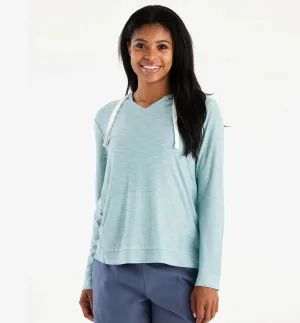 LADIES FREE FLY BAMBOO SLUB HOODIE - OCEAN MIST