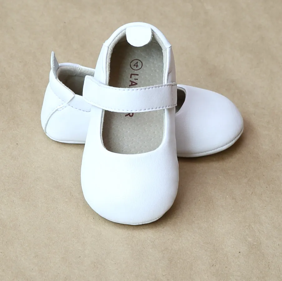L'Amour Baby Girls Leather Crib Mary Jane