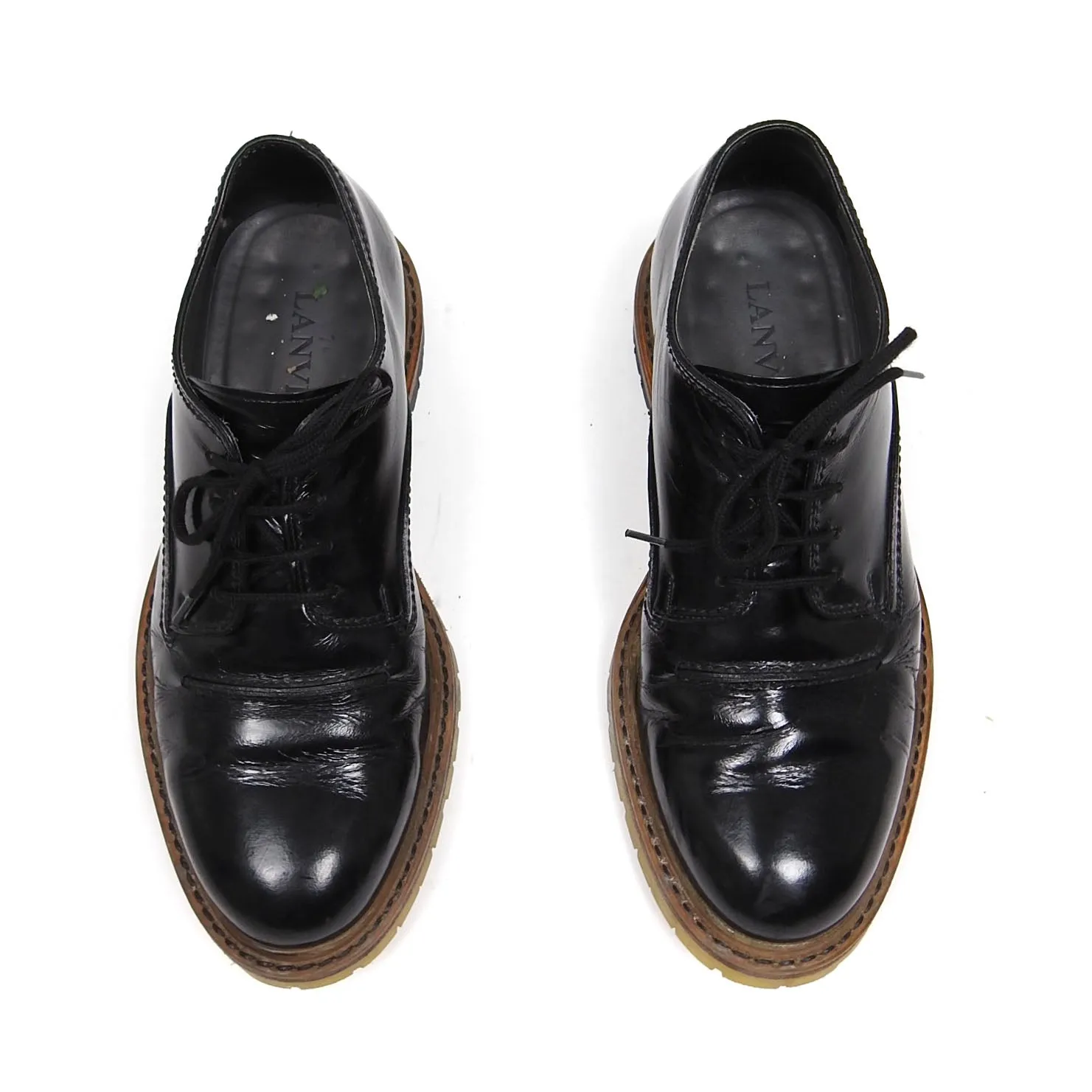 Lanvin Black Leather Derby Size 8