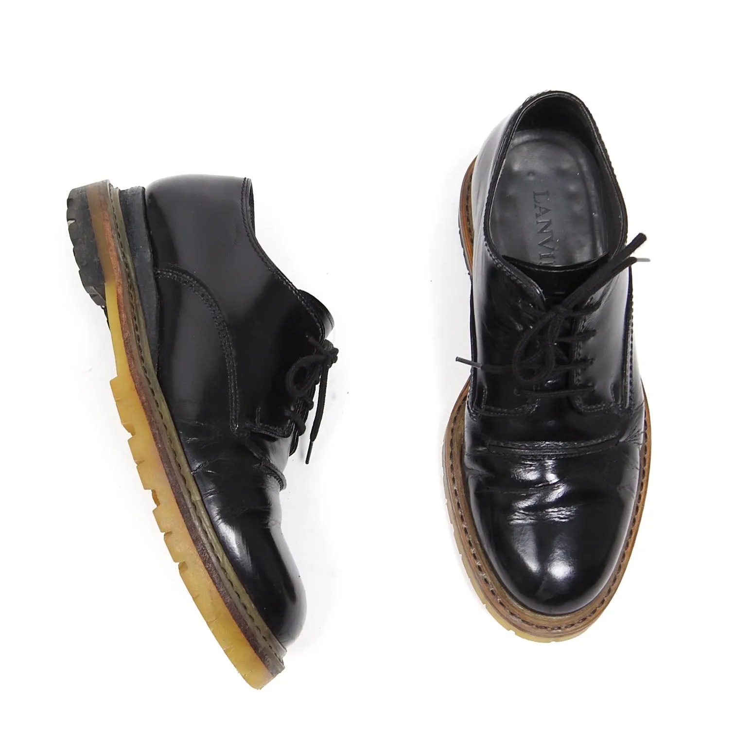 Lanvin Black Leather Derby Size 8
