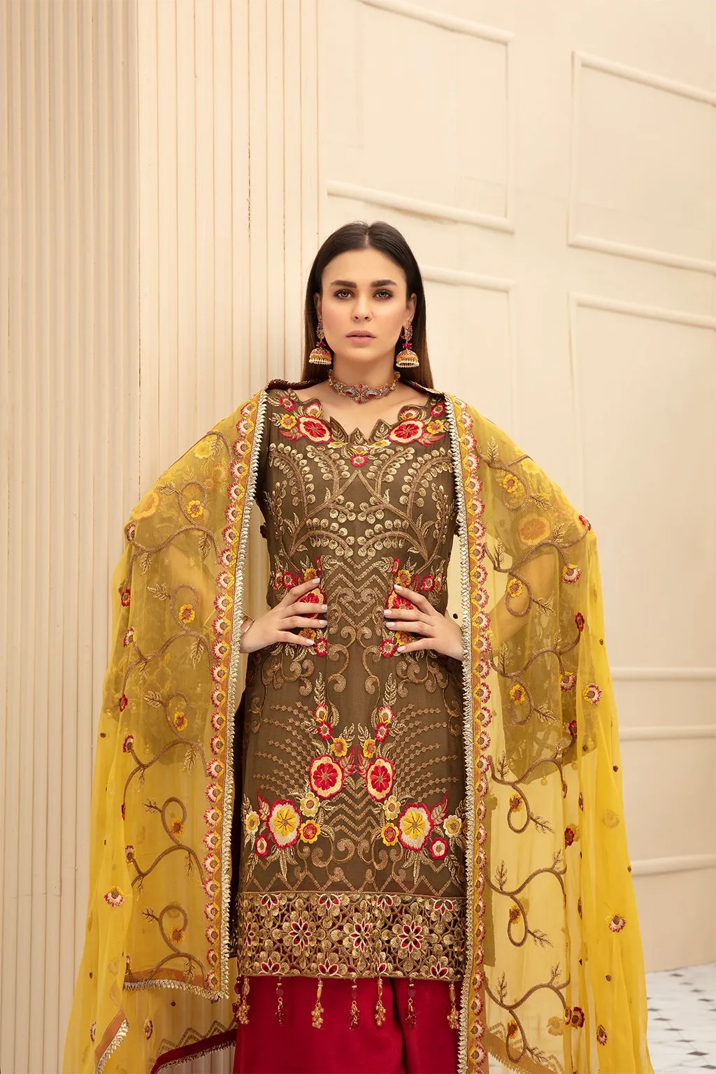 Latest Embroidered Chiffon Dress From 2020 Collection # C2089