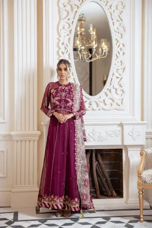 Latest Frock Dress Pakistani in Magenta Shade #PF399