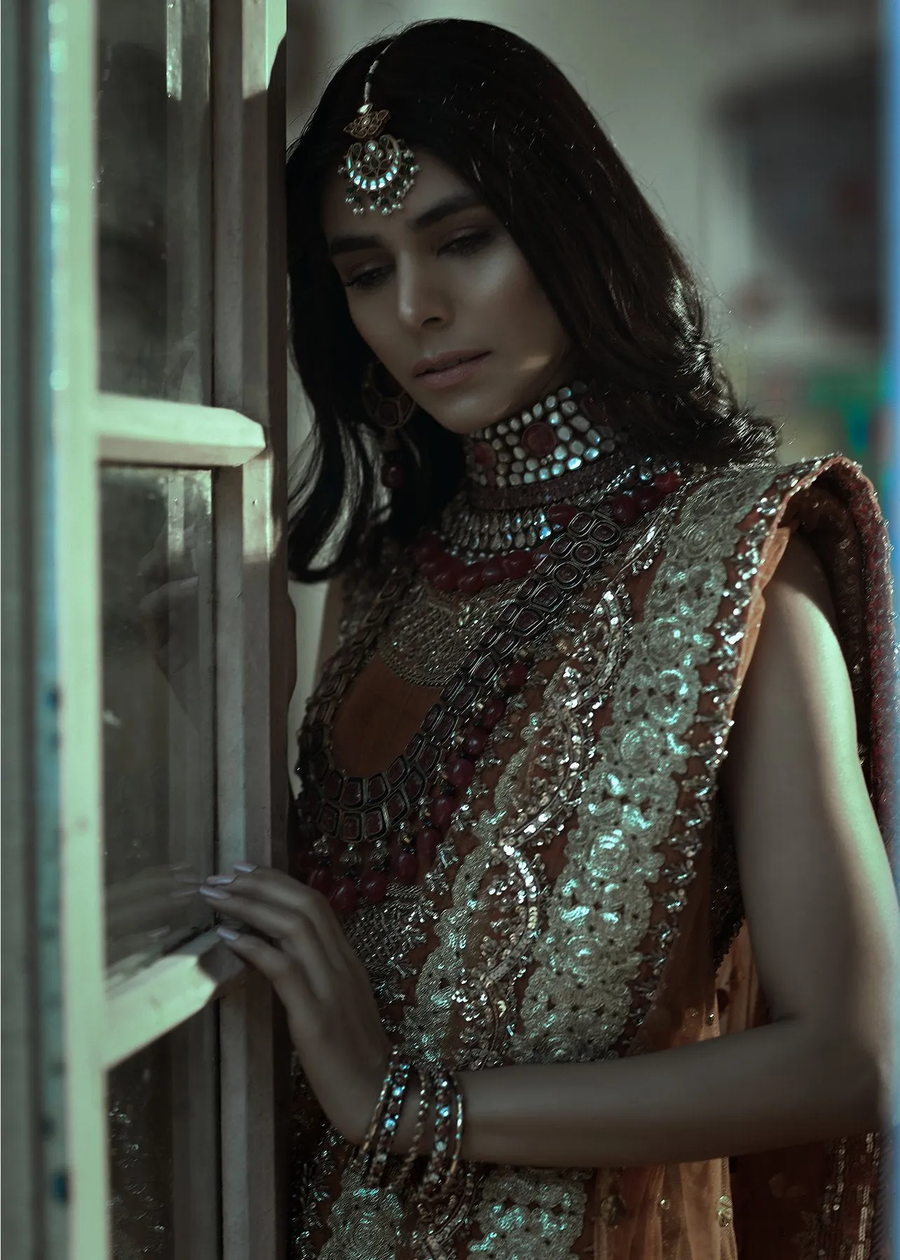 Latest HSY Beautiful Formal Wedding Gown in Rust & Red Color # B3453